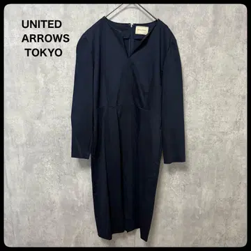 UNITED ARROWS TOKYO 네이비 긴팔 원피스 무릎 기장