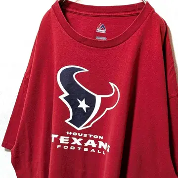 마제스틱 NFL 휴스턴 텍산스 로고 T셔츠 레드 2XL 구제 의류