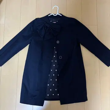kate spade 네이비 리본 포함 롱 코트