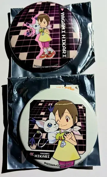 야가미 이슬이(히카리) 테일몬 디지몬 빌리지 뱅가드 캔뱃지
