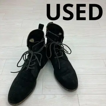 USED 구제 의류 유즈드 일본제 사이드 지퍼 레이스업 부츠 스웨이드