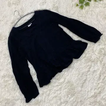 006 GAP 블랙 롱 소매 튜닉 레이스 라인 V넥 XS