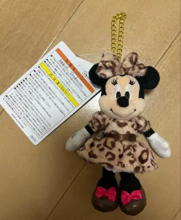 디즈니 미니 레오파드 무늬 봉제 인형 참 브라운