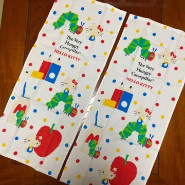 헬로키티 페이스 타월 하라페코 아오무시 콜라보 2장 새상품 미사용
