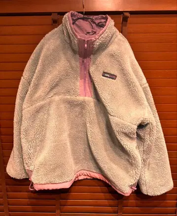 남녀 공용 플리스 자켓 하프 지퍼 그린/퍼플