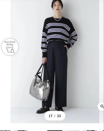 Human woman 네이비 와이드 팬츠 L 사이즈