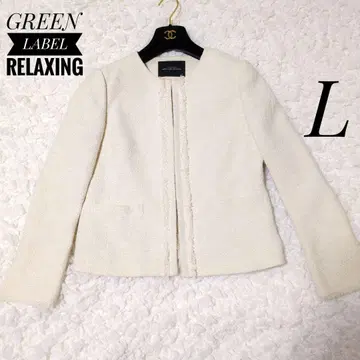 GREEN LABEL RELAXING M 노카라 자켓 아이보리 40