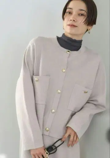 unfilo 앙피로 워셔블 골드 버튼 니트 자켓 s