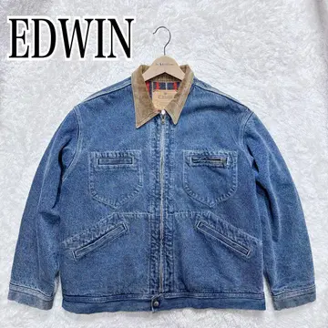 레어 모델 EDWIN 담요 집업 데님 워크 자켓 L 상당