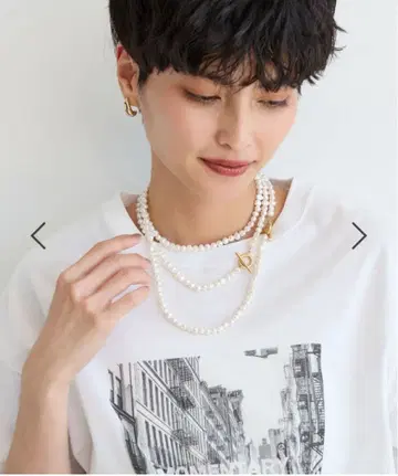 미사용품 3WAY 롱 펄 목걸이
