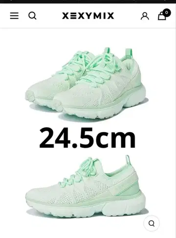 XEXYMIX 민트 그린 스니커즈 24.5cm 새상품급
