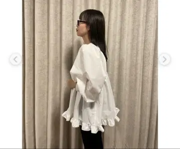 yoihi 요이히 퍼프 슬리브 블라우스 천 유령 화이트 볼륨