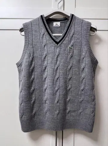 Lacoste 케이블 니트 베스트 그레이