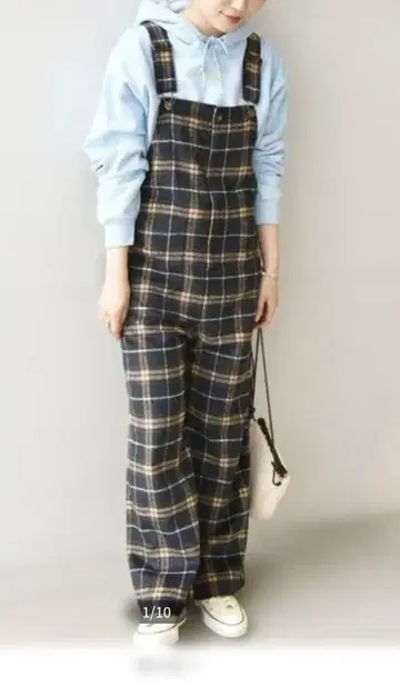 쉽스 에니 별주 유니버셜 오버롤 살로펫 체크 무늬