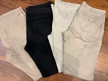 UNIQLO 치노 팬츠 34 35 사이즈 베이지 블랙 화이트