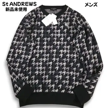 세인트 앤드류스 하운드투스 체크 크루넥 스웨터 L 사이즈 미사용 새상품