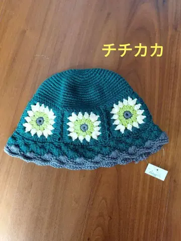 티티카카 크로셰 버킷햇 니트 모자 새상품 택 포함