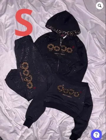 OG 로고 글리터 집 후디 셋업