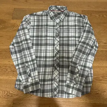 SIMMS 롱 슬리브 셔츠 긴팔 셔츠 M 그레이 계열 체크 무늬