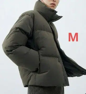 유니클로 U 패디드 볼륨 자켓 M 올리브