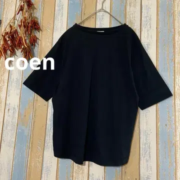 [ coen ] 상의 티셔츠 블랙 반팔 셔츠 심플 L