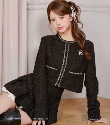 다리치 스팽글 트위드 자켓