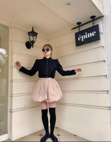 에피누 balloon volume mini skirt 베이지