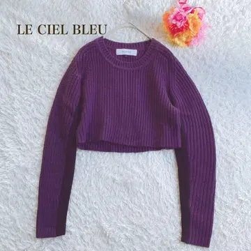 르쉘블루 [ Free ] 퍼플 크롭 니트 이소재 개성 캐주얼