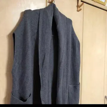 빅 사이즈 롱 니트 베스트 지레 모찌모찌 니트 여성용 베스트 그레이