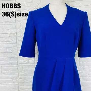 HOBBS 호브스 l라인 무릎 기장 반팔 원피스 블루 1134