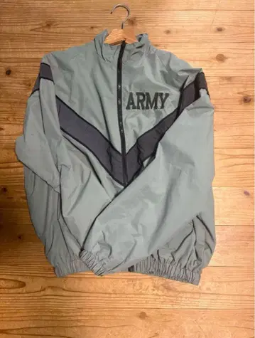 그레이 ARMY 로고 나일론 자켓