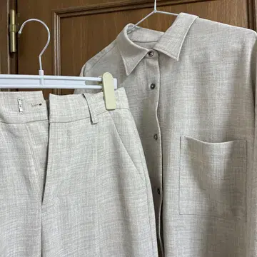 린넨 블렌드 셋업 셔츠와 팬츠 지나시스