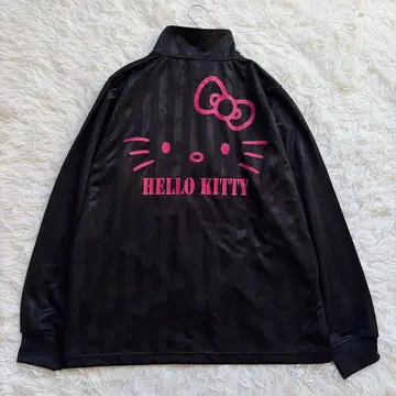 새상품 HELLO KITTY 블랙 트랙 자켓 y2k 핑크 L