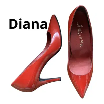 하자 있음 Diana 빨간색 하이힐 스틸레토 23.5cm