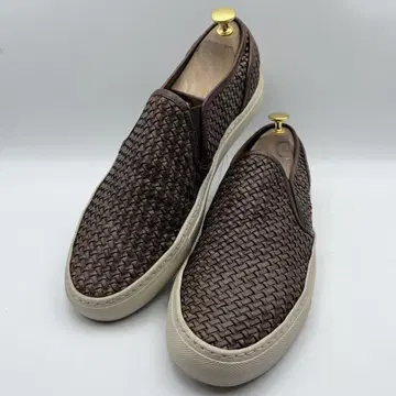 BUTTERO 부테로 인트레차트 가죽 뜨개질 브라운 42 28