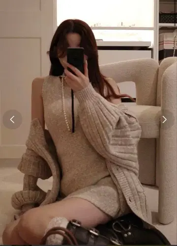 다리치 원피스 & 가디건 세트