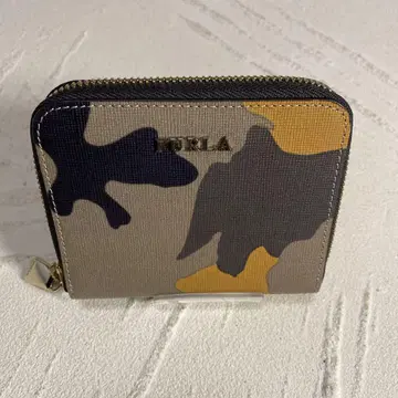 FURLA/훌라 카모 패턴 접이식 지갑/월렛 라운드 지퍼 카모플라쥬