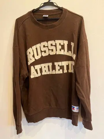RUSSEL ATHLETIC 긴팔 맨투맨 파일 안감 남성용 L 브라운