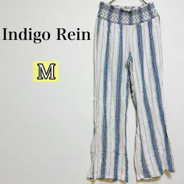 Indigo Rein 스트라이프 와이드 팬츠 [ M ] 편안함 여름옷