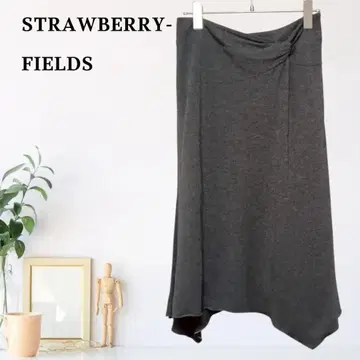 zB843 [ F ] STRAWBERRY FIELDS 비대칭 스커트