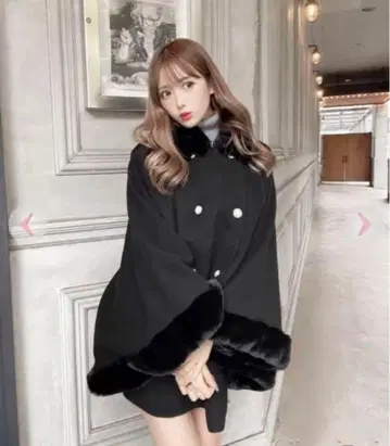 셰리미 이토 모모 cherimi 판초 블랙 퍼 아우터 겨울
