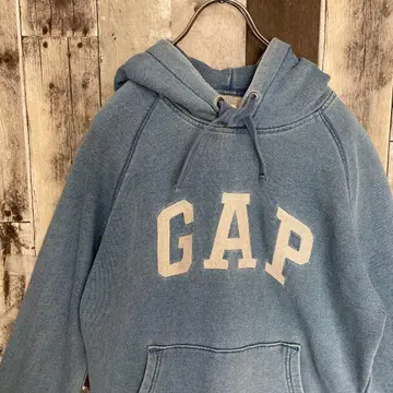 GAP 갭 풀오버 후드티 빅 로고 자수 데님 y2k