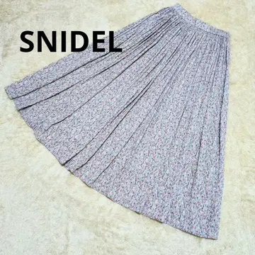 SNIDEL 스나이델 랜덤 플리츠 롱 꽃무늬 플레어 스커트