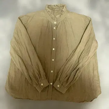 nous rendent heureux 린넨 플라워 넥 블라우스 린넨 셔츠