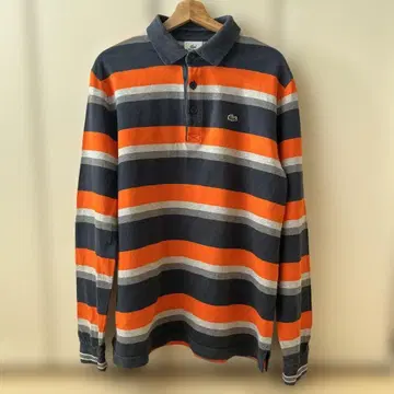 LACOSTE 스트라이프 긴팔 피케 셔츠 L 사이즈
