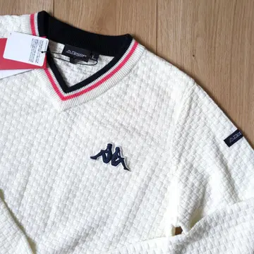 미사용 새상품 카파 골프 여성용 V넥 스웨터 화이트 L