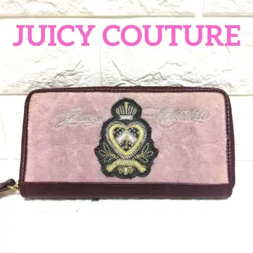 JUICY COUTURE 자수 장지갑 핑크/와인 쥬시 꾸뛰르