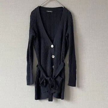 유나이티드 애로우즈 케이블 짜임 벨트 가디건 울 혼방