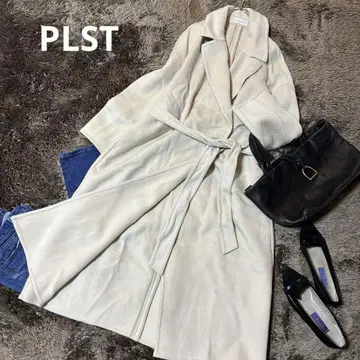 새상품급*PLST 플라스테 오버 사이즈 벨티드 롱 코트 내추럴