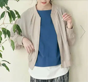 잡지 InRed 5월호 게재 시어 리브 블루종 S 베이지 친자 코디